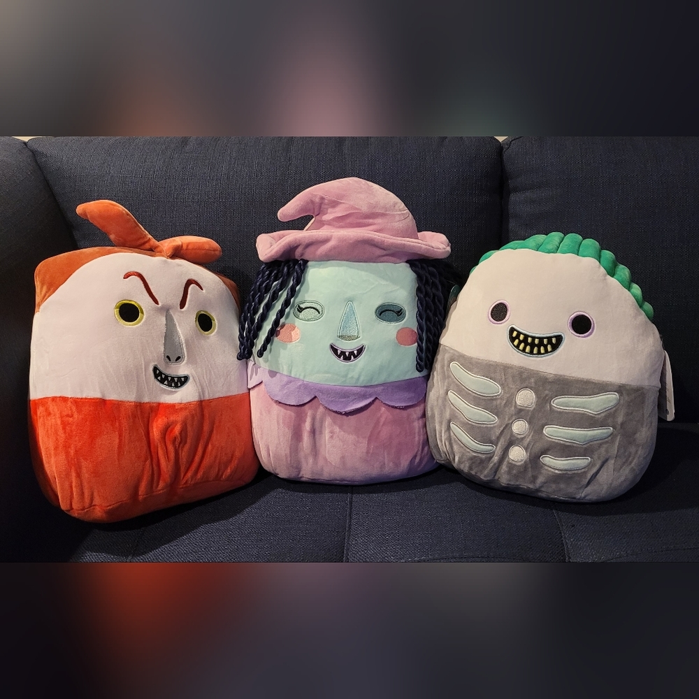 Squishmallow 12" Nightmare Before Christmas Bundle- Lock, Shock, & Barrel NWT